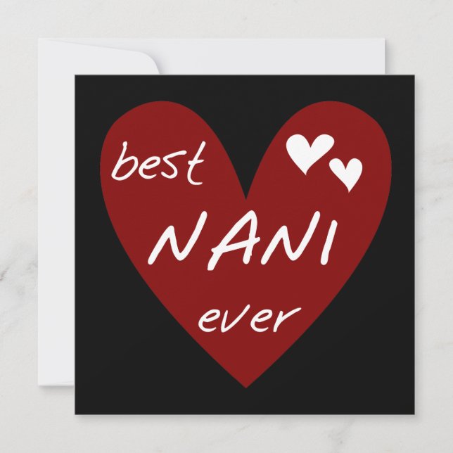 Red Heart Best Nani Ever T - Shirt und GIfts (Vorderseite)