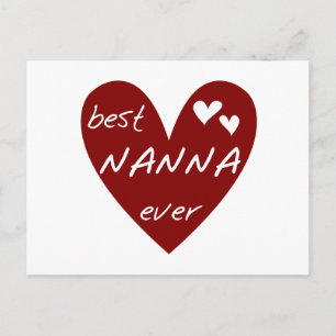 Red Heart Best Nanna Ever T - Shirt und Geschenke Postkarte