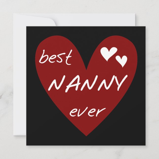 Red Heart Best Nanny Ever T - Shirt und Geschenke (Vorderseite)