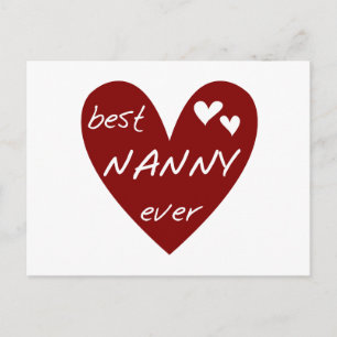 Red Heart Best Nanny Ever T - Shirt und Geschenke Postkarte