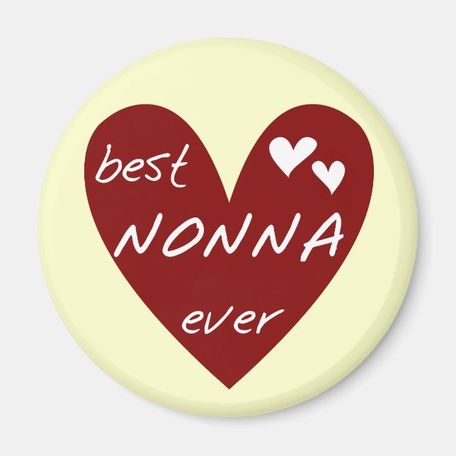 Red Heart Best Nonna Ever T - Shirt Geschenke Magnet (Vorne)