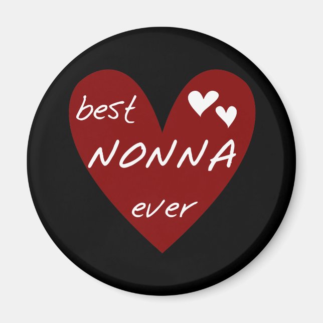 Red Heart Best Nonna Ever T - Shirt Geschenke Magnet (Vorne)