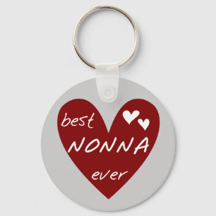 Red Heart Best Nonna Ever T - Shirt Geschenke Schlüsselanhänger