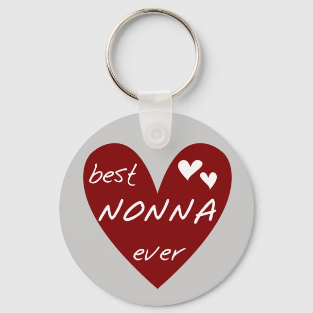 Red Heart Best Nonna Ever T - Shirt Geschenke Schlüsselanhänger (Vorderseite)