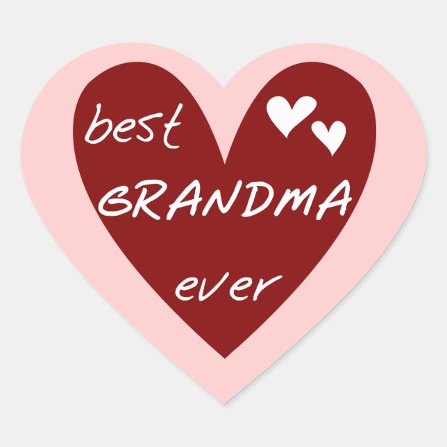 Red Heart Best Oma Ever T - Shirt Geschenke Herz-Aufkleber (Vorderseite)