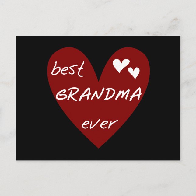 Red Heart Best Oma Ever T - Shirt Geschenke Postkarte (Vorderseite)