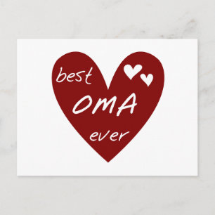Red Heart Best Oma Ever T - Shirt und Geschenke Postkarte