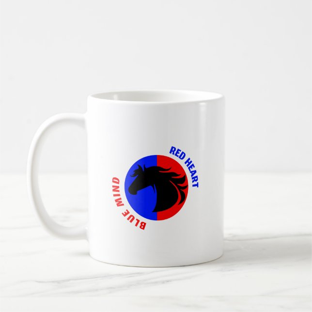 Red Heart Blue Mind Coffee Mug Kaffeetasse (Links)