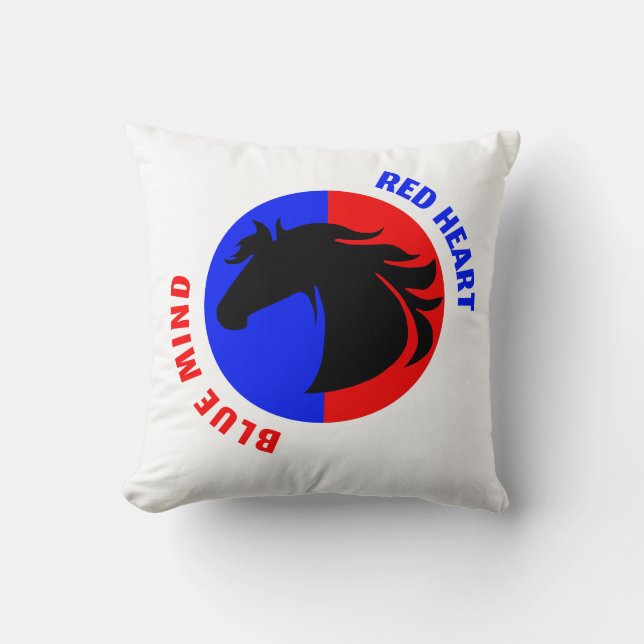 Red Heart Blue Mind Decorative Throw Pillow Kissen (Vorderseite)