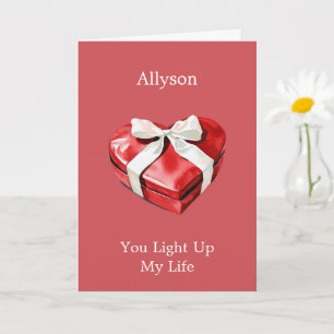 Red Heart Box mit Ribbon-Liebe Karte