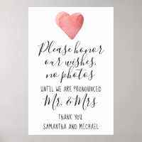 Red Heart Camera Free Wedding Zeremony Sign