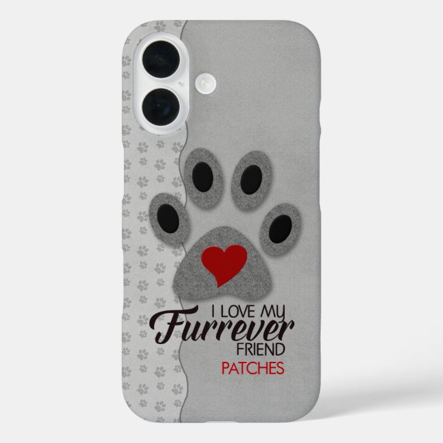 Red Heart Cat Paw mit Pet Lover Thema Case-Mate iPhone Hülle (Rückseite)