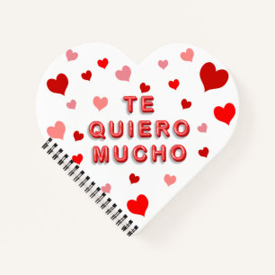 Red Heart Confetti Te Quiero Mucho 3d Letters Notizbuch