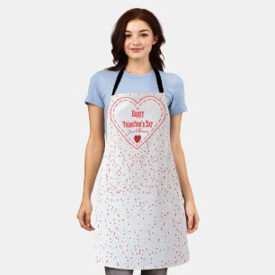 Red Heart Couple Name Sweet Modern Valentinstag Schürze
