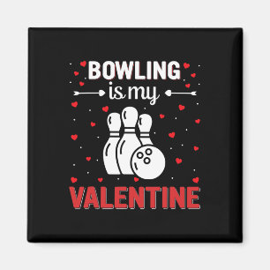 Red Heart Cupid Liebe Graphic Bowling ist mein Val Magnet