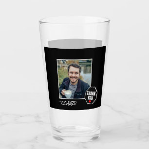 Red Heart Danke, Custom Foto - Personalisiert Glas