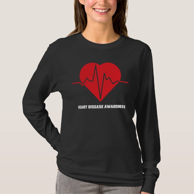 Red Heart Disease Awareness In February Heart Heal T-Shirt (Vorderseite)