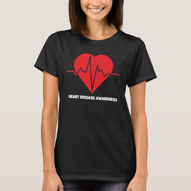 Red Heart Disease Awareness In February Heart Heal T-Shirt (Vorderseite)