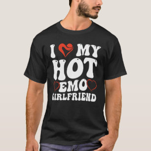 Red Heart Eboy Egirl Funny I Liebe My Hot Emo Girl T-Shirt