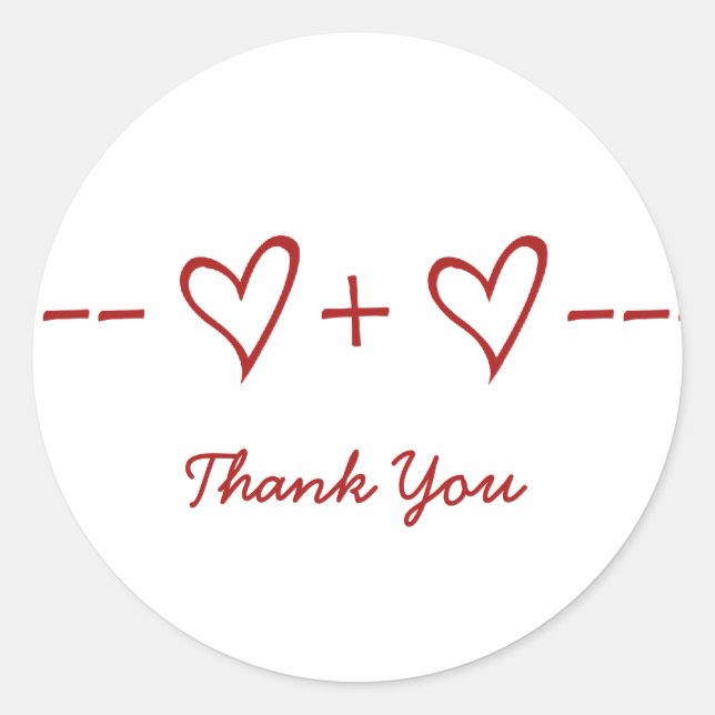 Red Heart Equation Danke Stickers (Vorderseite)
