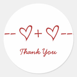 Red Heart Equation Danke Stickers