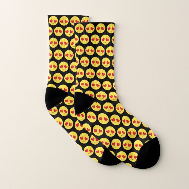 Red Heart Eyes Emoji Socken (Paar)