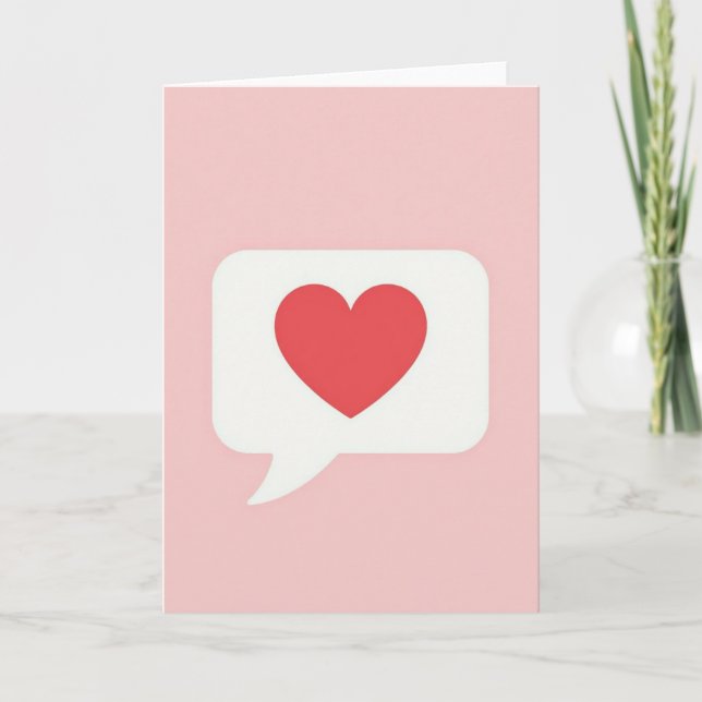 Red Heart Faux Gold Foil Look Card Karte (Vorderseite)