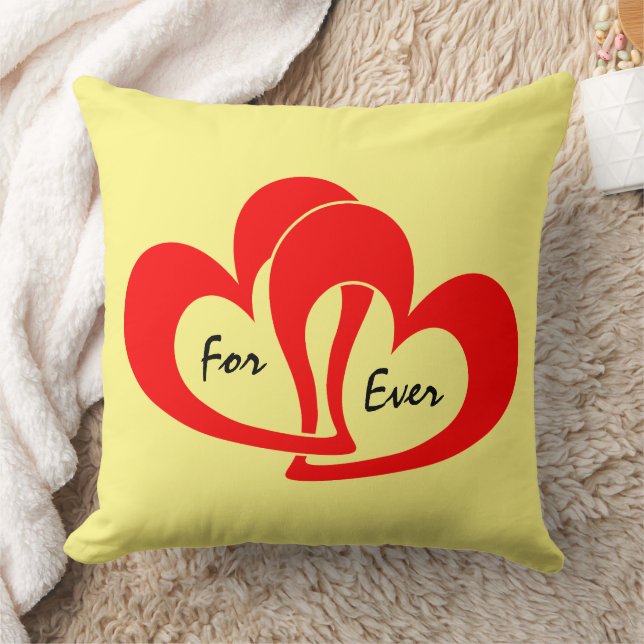 Red Heart Forever Custom Valentinstag Kissen (Decke)