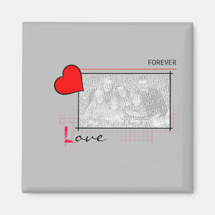 Red Heart Forever Love Foto Magnet