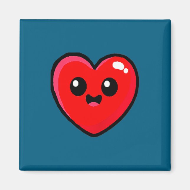 Red Heart Funny Cute Design For Men Women Husband  Magnet (Vorne)