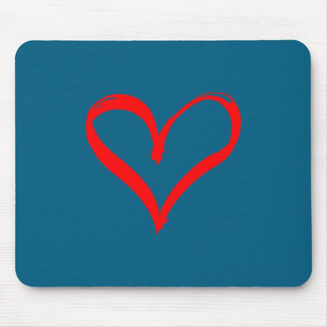 Red Heart Funny Cute Design For Men Women Husband  Mousepad (Vorne)
