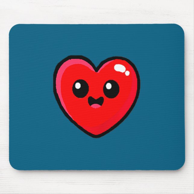 Red Heart Funny Cute Design For Men Women Husband  Mousepad (Vorne)