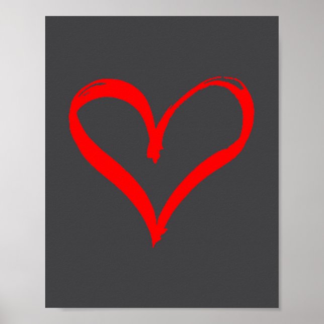 Red Heart Funny Cute Design For Men Women Husband  Poster (Vorne)