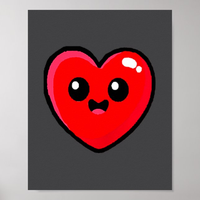 Red Heart Funny Cute Design For Men Women Husband  Poster (Vorne)