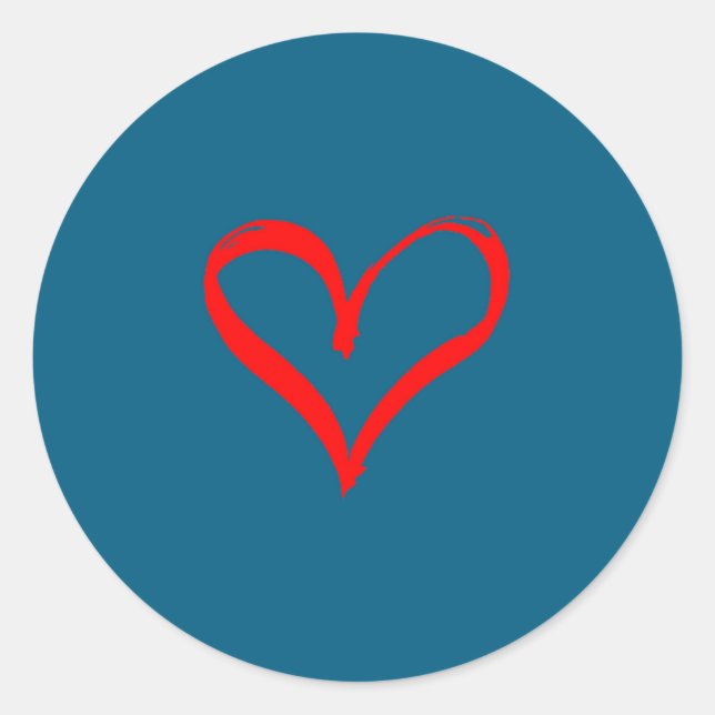 Red Heart Funny Cute Design For Men Women Husband  Runder Aufkleber (Vorderseite)