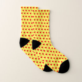 Red Heart Girl Fun Balloon Muster Yellow Chic Socken
