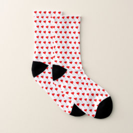 Red Heart Girl Fun Chic Balloon Muster White Socken