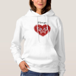 Red heart glitter butterfly hoodie