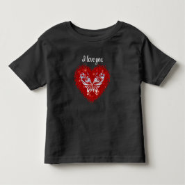 Red heart glitter butterfly kleinkind t-shirt