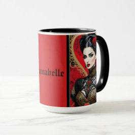 Red Heart Goth Lady Coffee Tasse