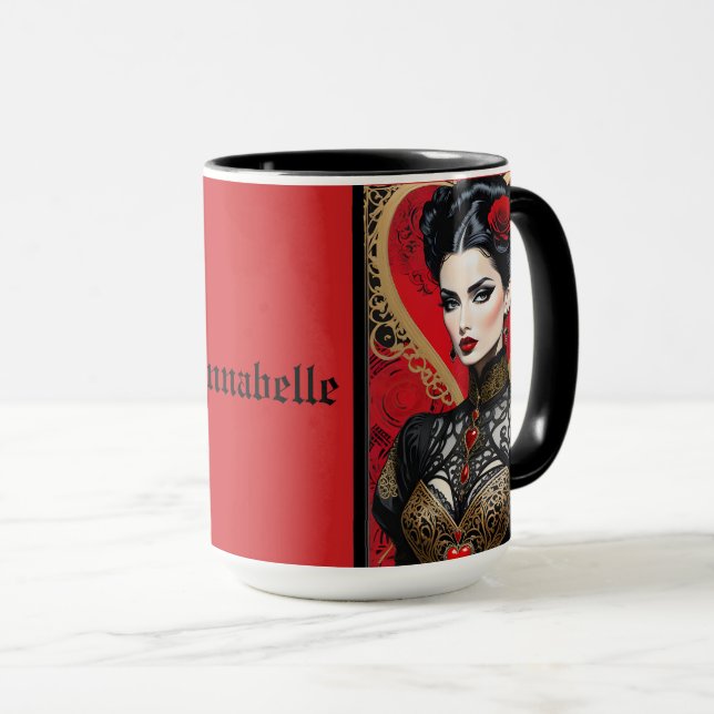 Red Heart Goth Lady Coffee Tasse (VorderseiteRechts)