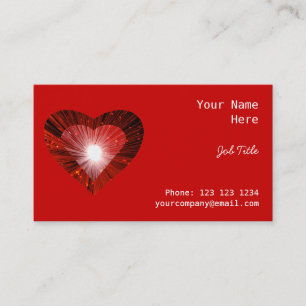 Red Heart 'Herz' Visitenkarte Seite rot