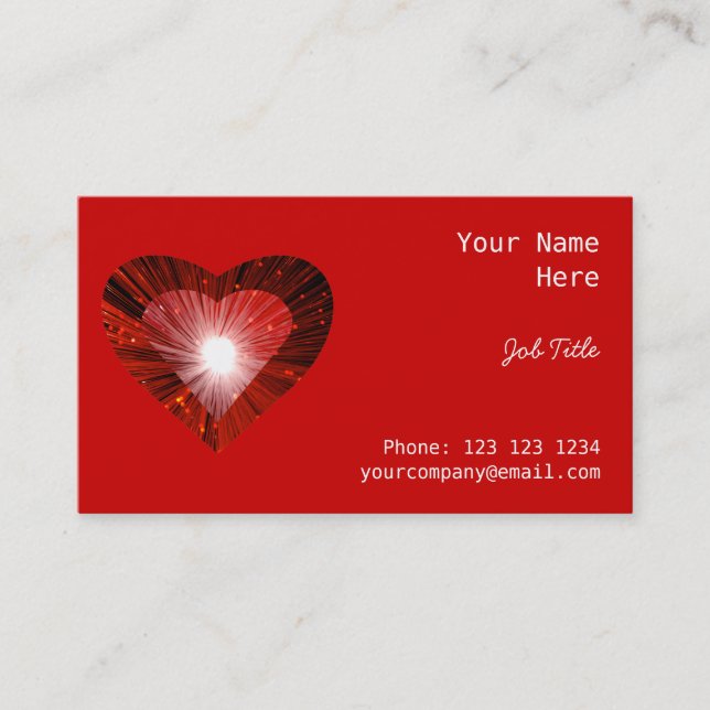 Red Heart 'Herz' Visitenkarte Seite rot (Vorderseite)