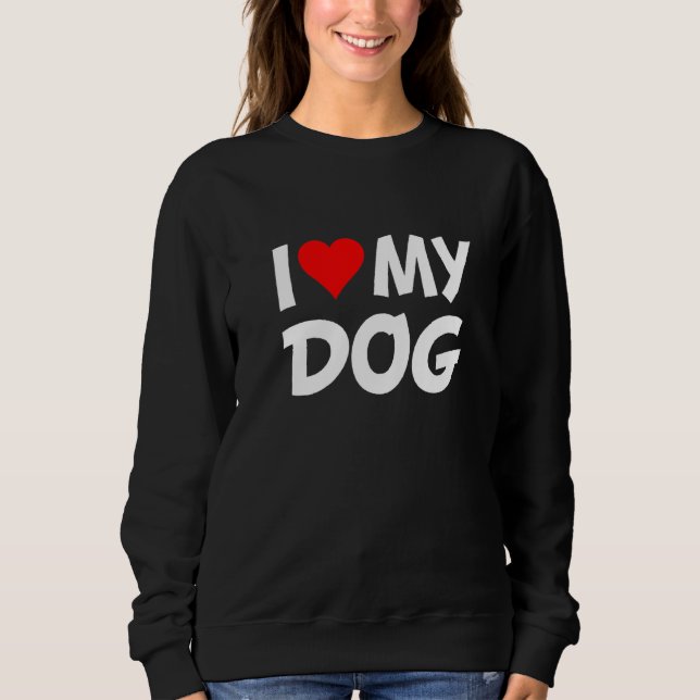 Red Heart I Liebe Mein Hund Sweatshirt (Vorderseite)