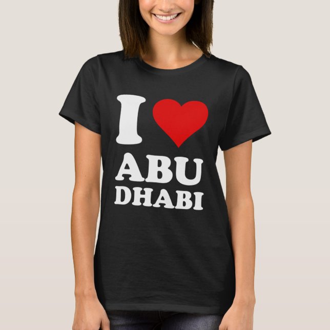 Red Heart I Love Abu Dhabi T-Shirt (Vorderseite)