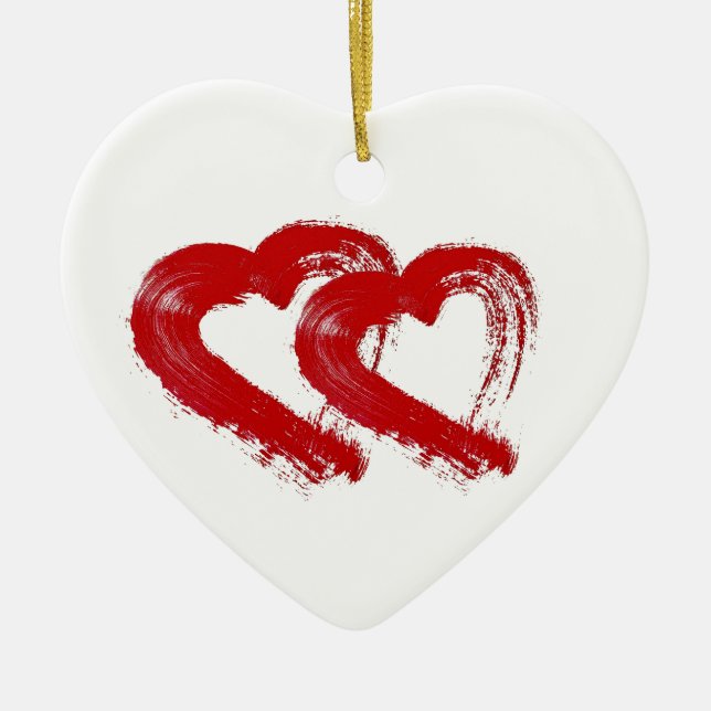 Red Heart Just Married Ornament (Vorne)