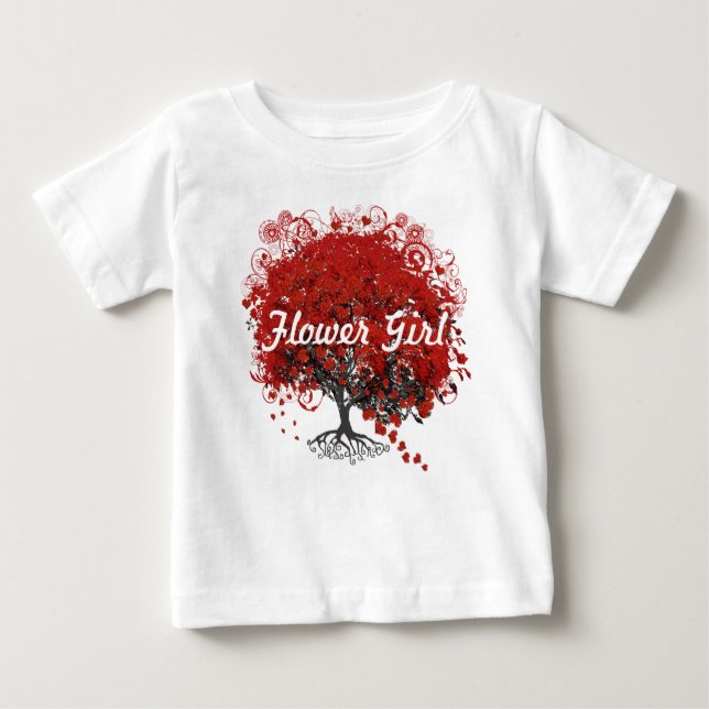 Red Heart Leaf Tree Baby T-shirt (Vorderseite)