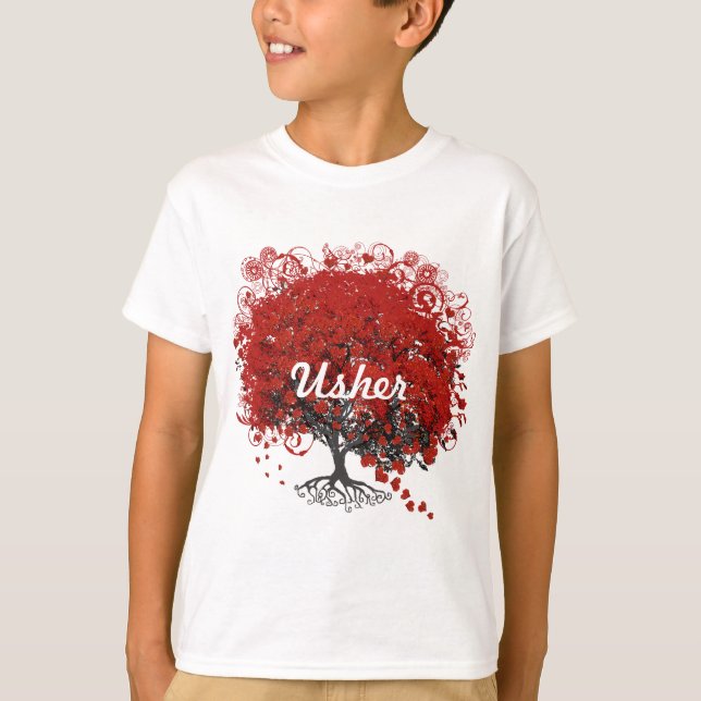 Red Heart Leaf Tree T-Shirt (Vorderseite)
