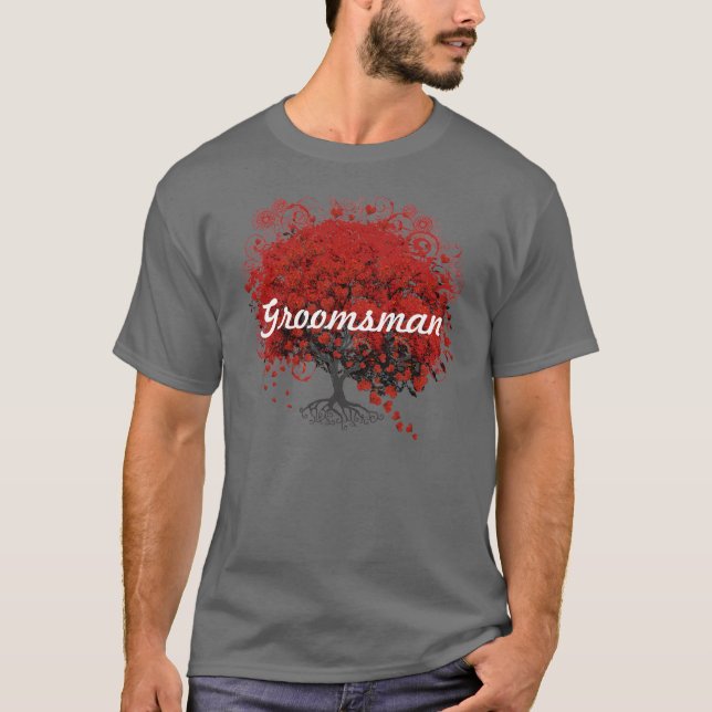 Red Heart Leaf Tree T-Shirt (Vorderseite)