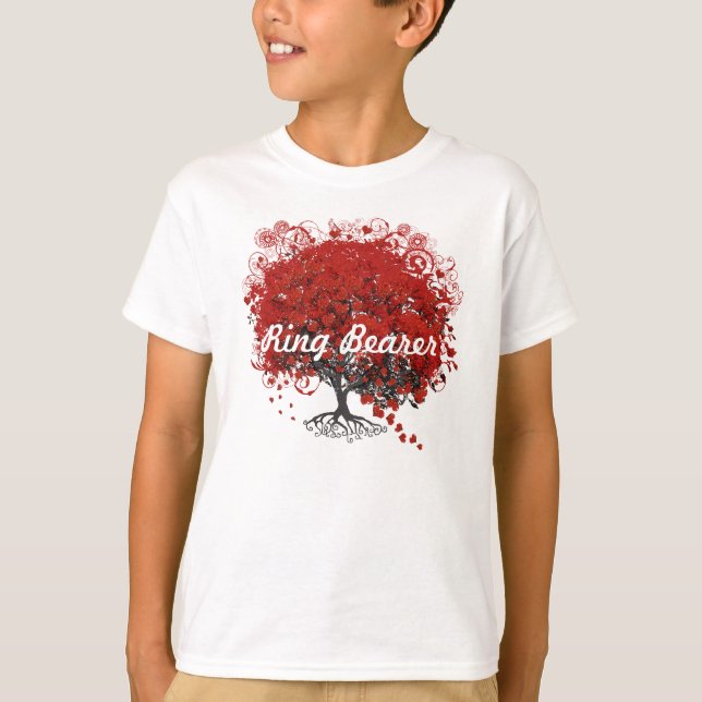 Red Heart Leaf Tree T-Shirt (Vorderseite)